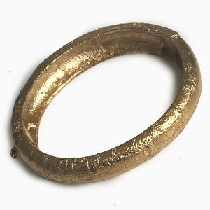 Givenchy Bracelet Hinged Bangle Gold Foil Stamp Vintage HTF Luxury